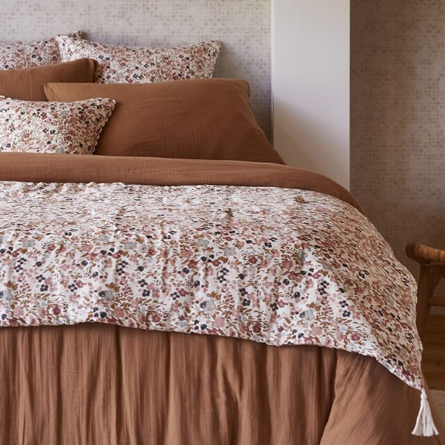 Bout de lit Gaze de Coton Nora Naturel 90 x 200 cm