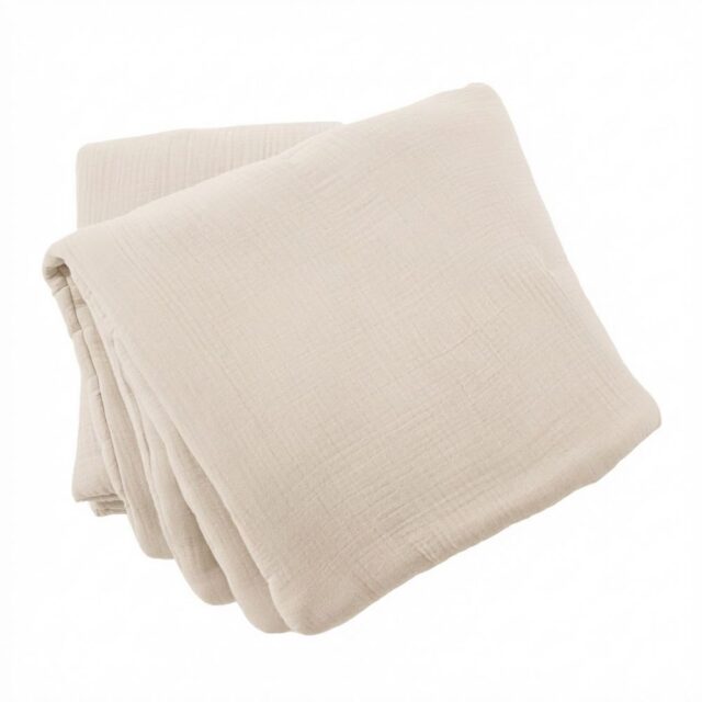 Bout de lit Gaze de Coton Iris Naturel 90 x 220 cm