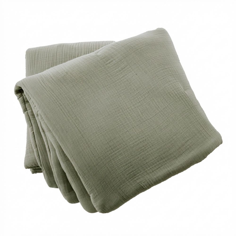 Bout de lit Gaze de Coton Iris Romarin 90 x 220 cm