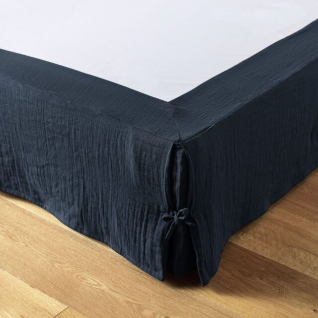 Cache sommier Gaze de coton Minuit 140 x 190 cm