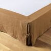 Cache sommier Gaze de coton Camel 160 x 200 cm
