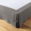 Cache sommier Gaze de coton Granit 160 x 200 cm