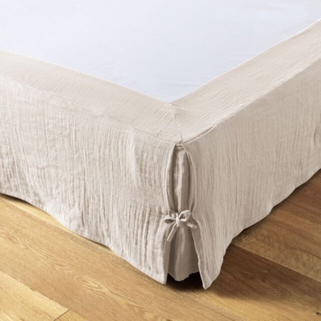 Cache sommier Gaze de coton Naturel 160 x 200 cm