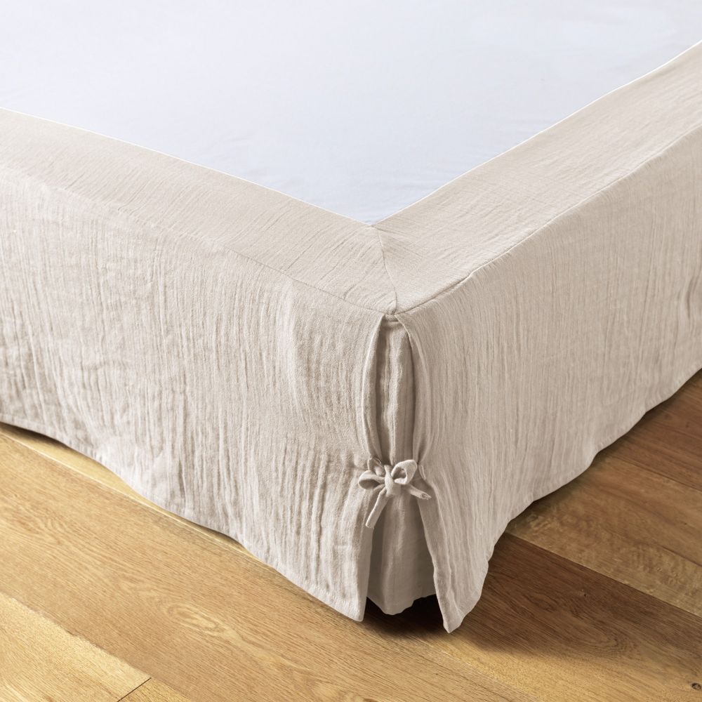 Cache sommier Gaze de coton Naturel 160 x 200 cm