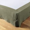 Cache sommier Gaze de coton Romarin 160 x 200 cm