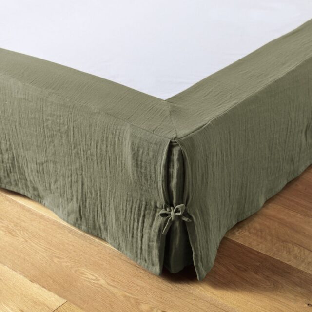 Cache sommier Gaze de coton Romarin 160 x 200 cm