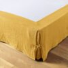 Cache sommier Gaze de coton Safran 160 x 200 cm