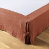 Cache sommier Gaze de coton Terracotta 160 x 200 cm