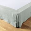 Cache sommier Gaze de Coton Eucalyptus Bleu Clair 180 x 200 cm
