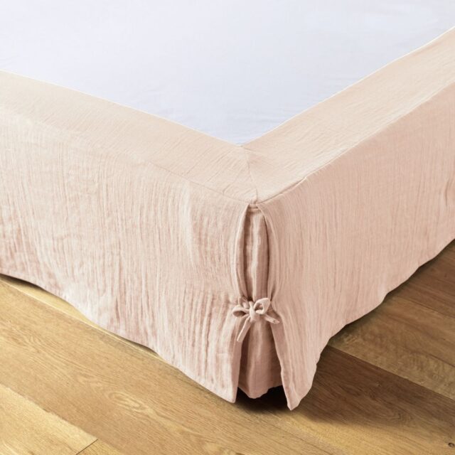 Cache sommier Gaze de coton Guimauve 180 x 200 cm