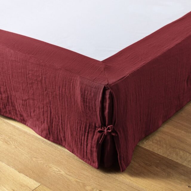 Cache sommier Gaze de coton Lie de vin 180 x 200 cm