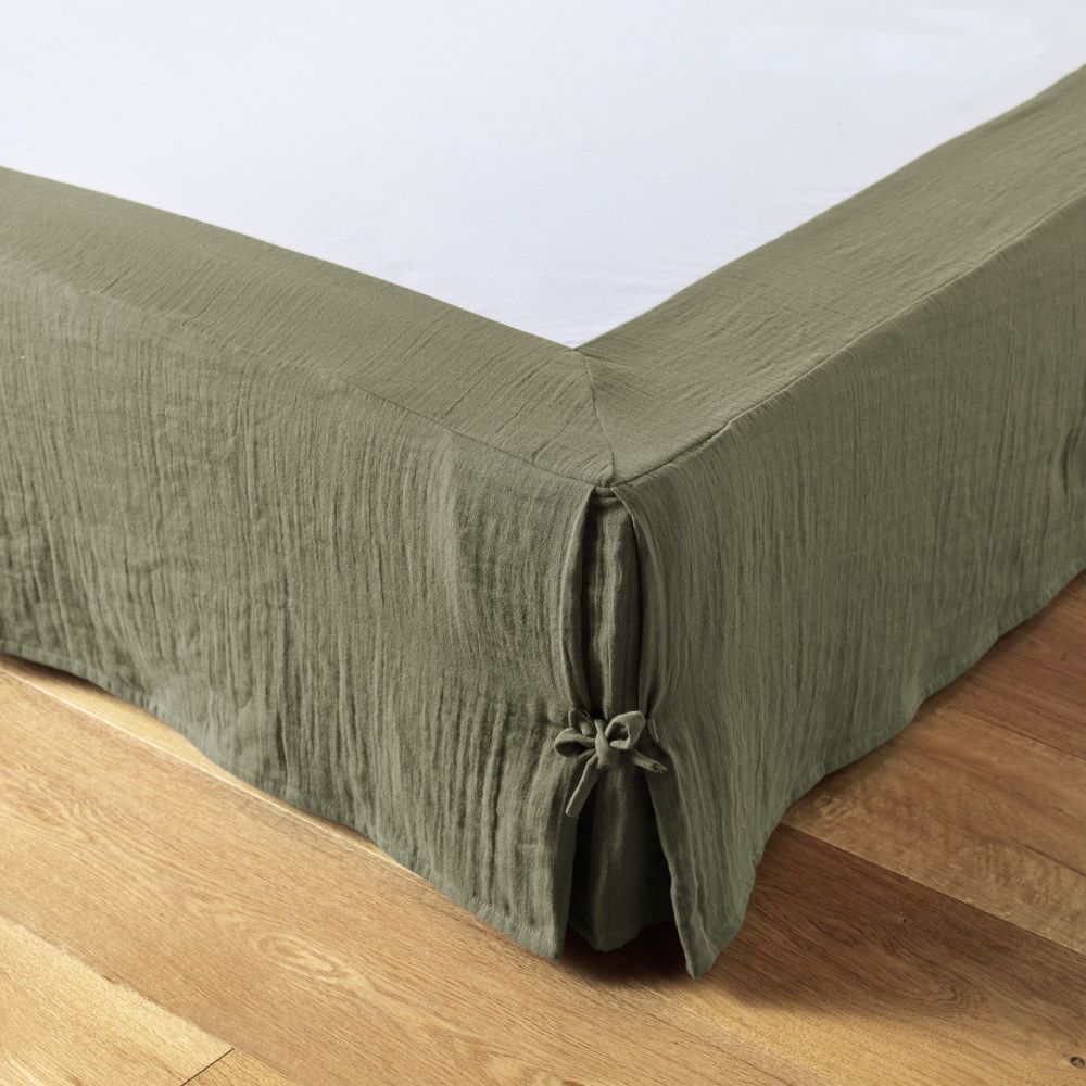 Cache sommier Gaze de coton Romarin 180 x 200 cm