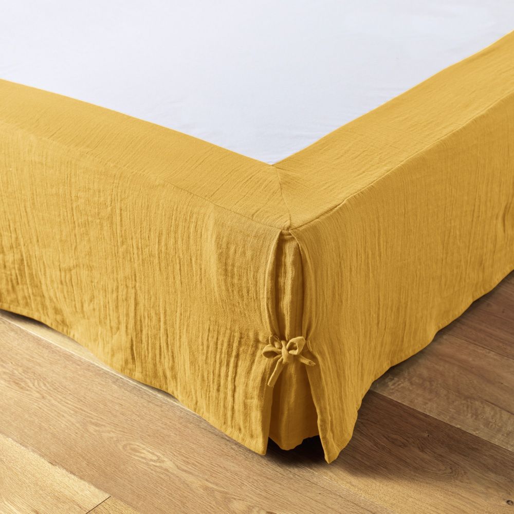 Cache sommier Gaze de coton Safran 90 x 190 cm