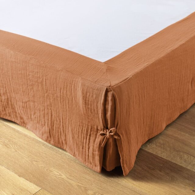 Cache sommier Gaze de Coton Terra Abricot 90 x 190 cm