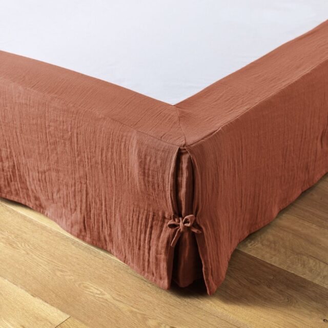 Cache sommier Gaze de coton Terracotta 90 x 190 cm