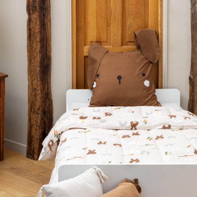 Couette imprimée avec taie Coton Pompon Multicolore 140 x 200 cm