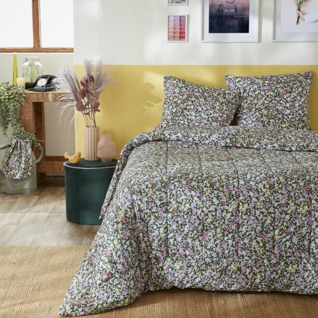 Couette imprimée avec taies Coton Myosotis Multicolore 240 x 260 cm
