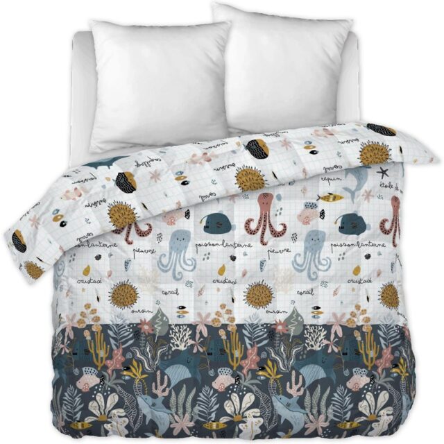 Couette imprimée avec taies Coton Octopia Multicolore 240 x 260 cm