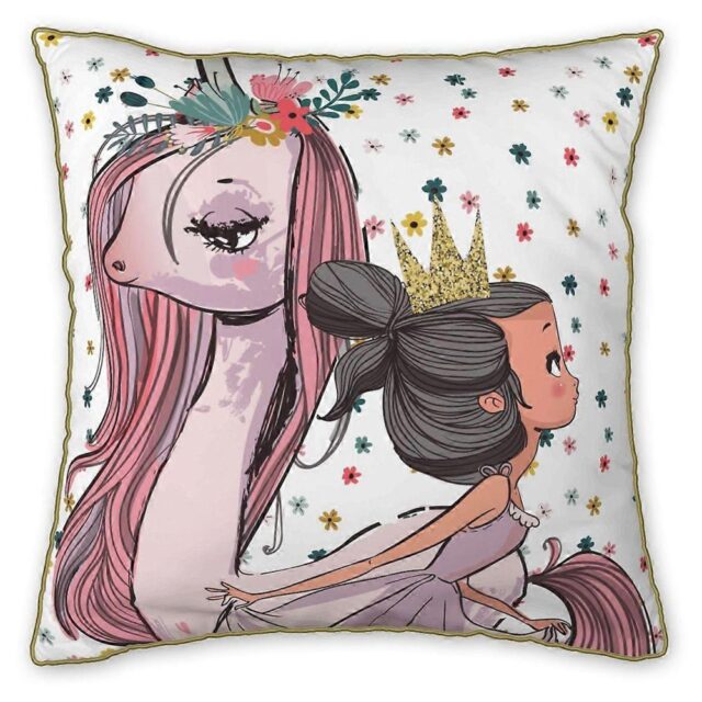 Coussin Coton Pegase avec passepoil 40 x 40 cm