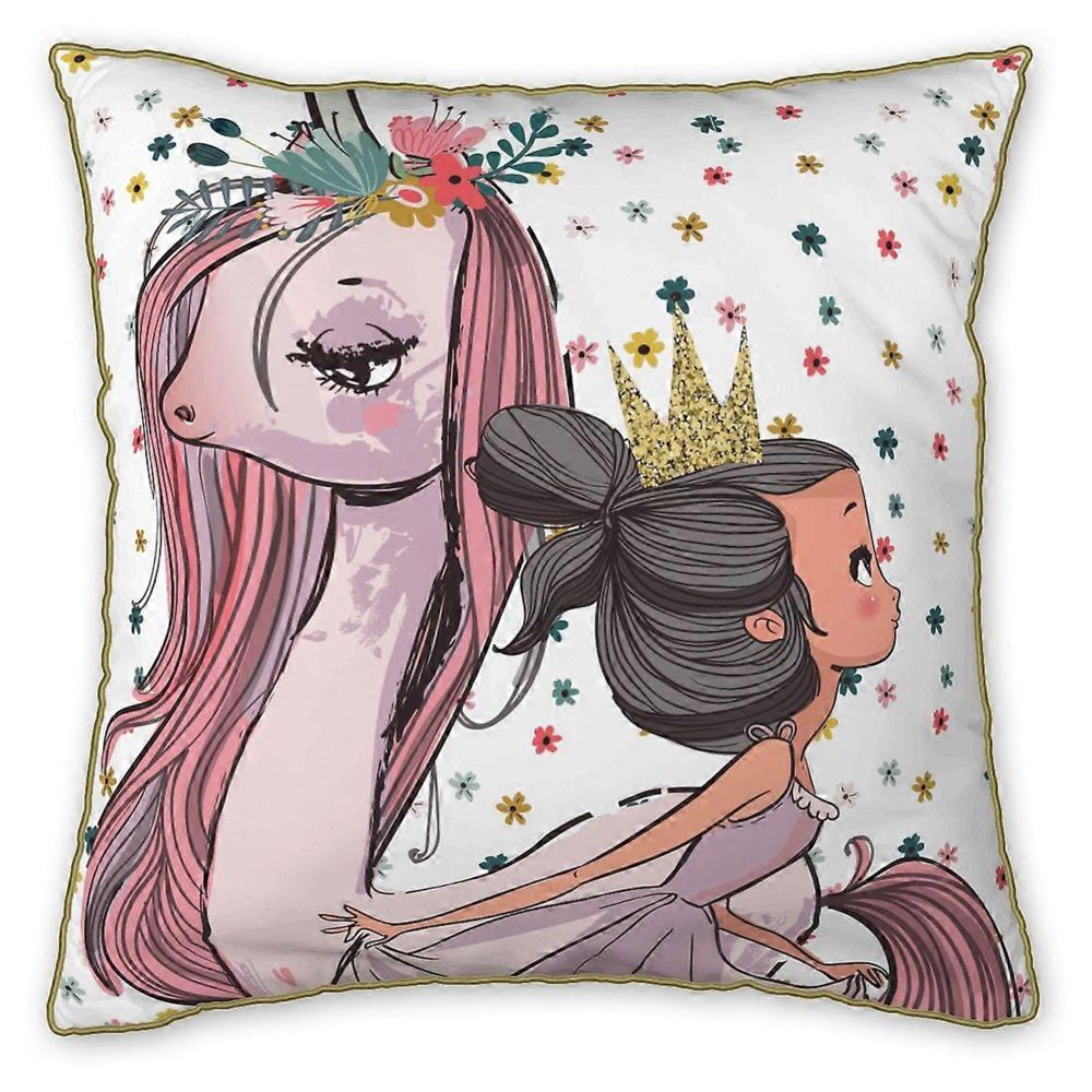 Coussin Coton Pegase avec passepoil 40 x 40 cm
