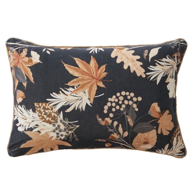 Coussin Velours de coton Hazel Bleu Zahel 40 x 60 cm