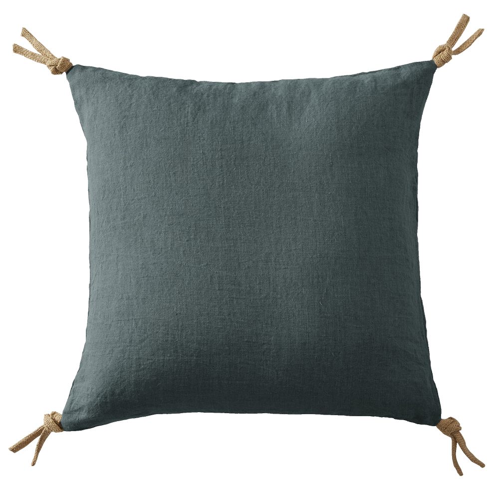Coussin Lin Français Ardoise Gris Foncé 45 x 45 cm