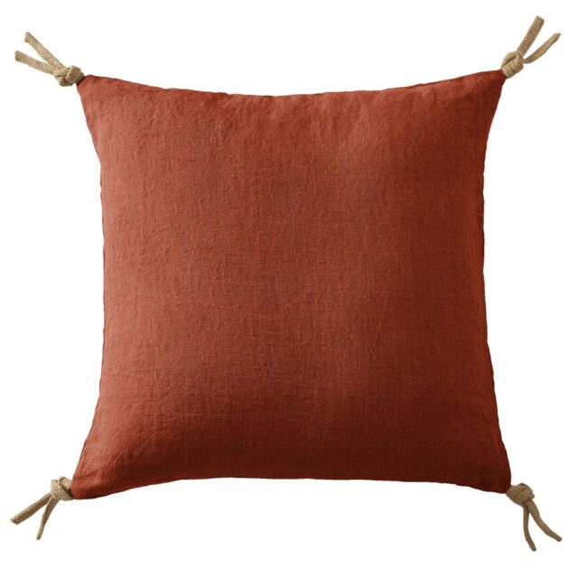Coussin Lin Français Paprika Orange 45 x 45 cm