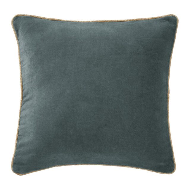 Coussin Velours de coton Ardoise 45 x 45 cm