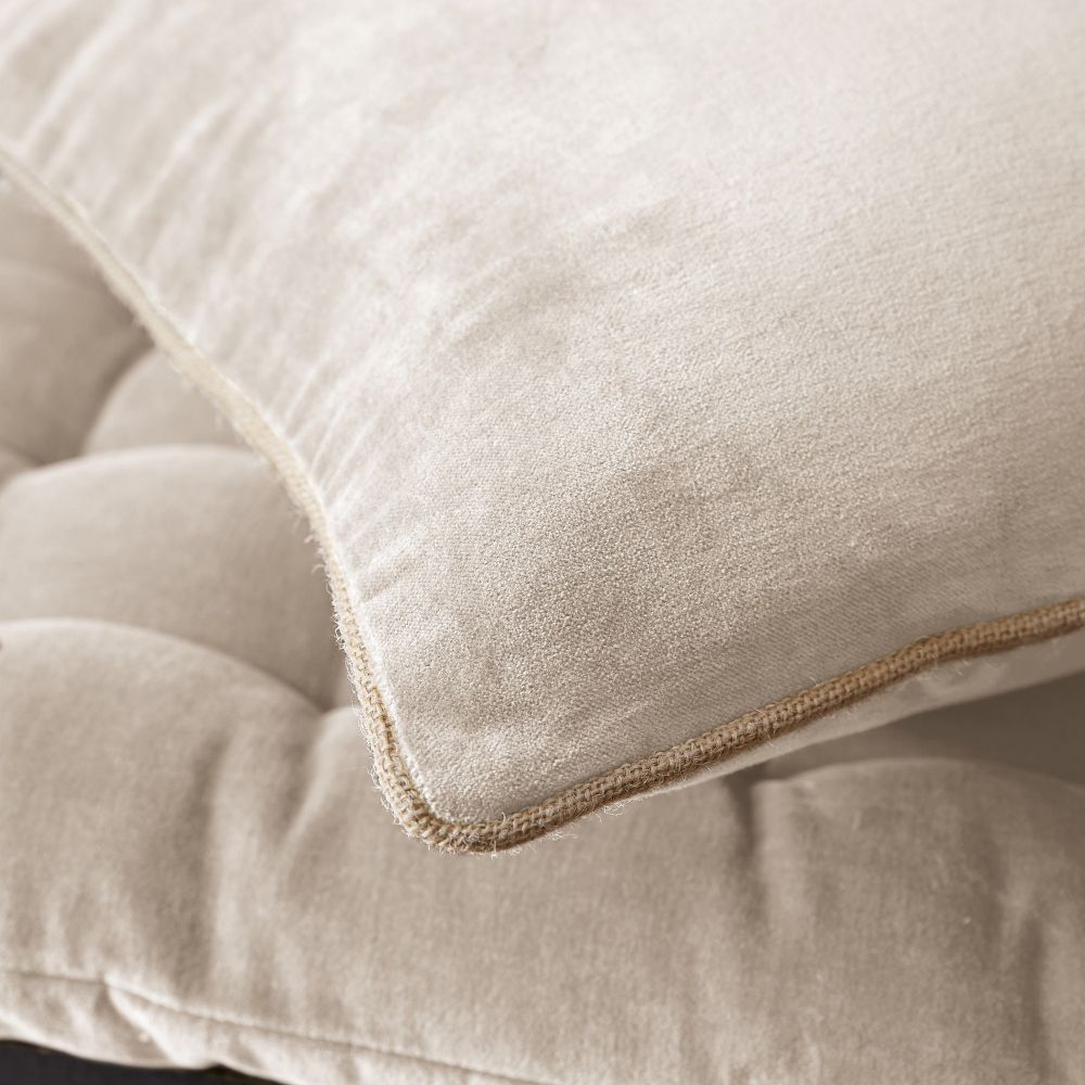 Coussin Velours de coton Naturel Pampa 45 x 45 cm — vue 2