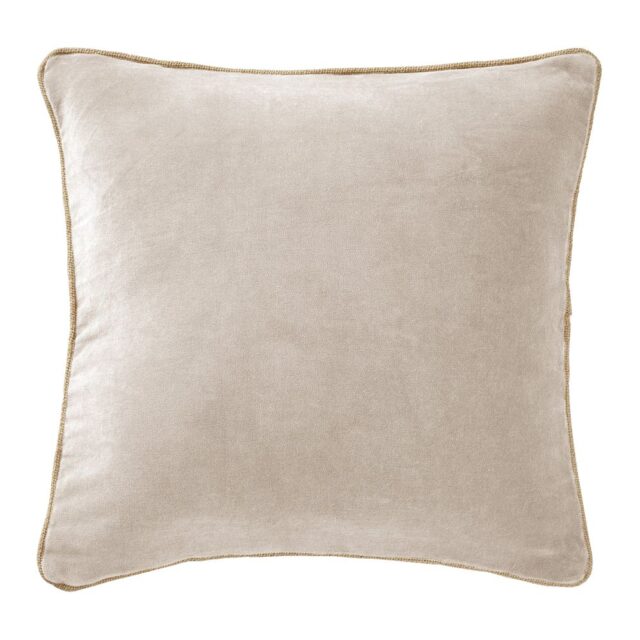 Coussin Velours de coton Naturel Pampa 45 x 45 cm