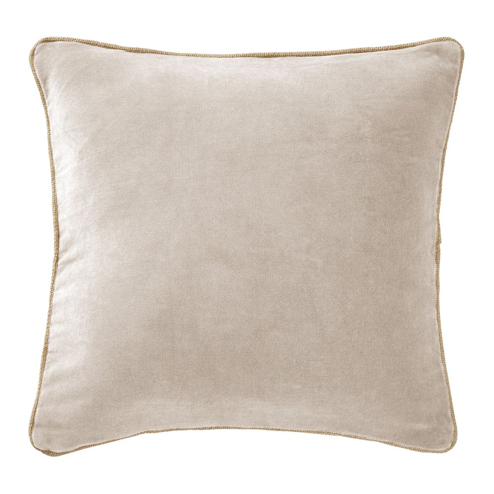 Coussin Velours de coton Naturel Pampa 45 x 45 cm