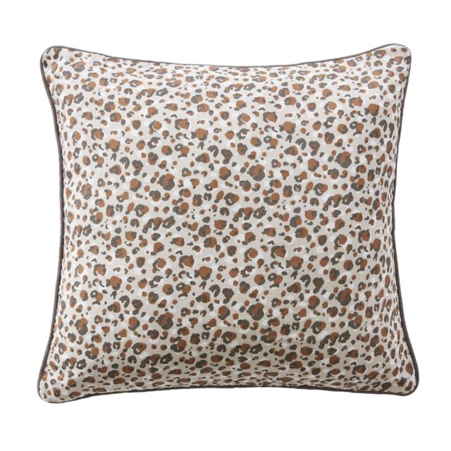 Coussin avec passepoil Gaze de Coton Léa Marron 45 x 45 cm