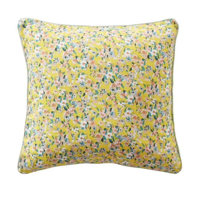 Coussin avec passepoil Gaze de Coton Mam Jaune 45 x 45 cm