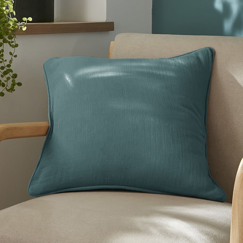 Coussin carré déhoussable Gaze de Coton Terra Canard 45 x 45 cm — vue 2