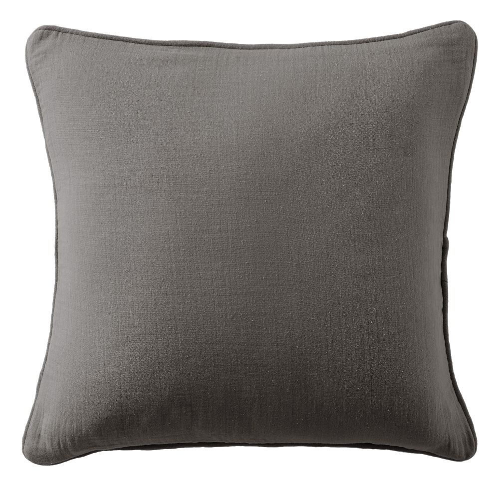 Coussin carré déhoussable Gaze de Coton Terra Granit 45 x 45 cm