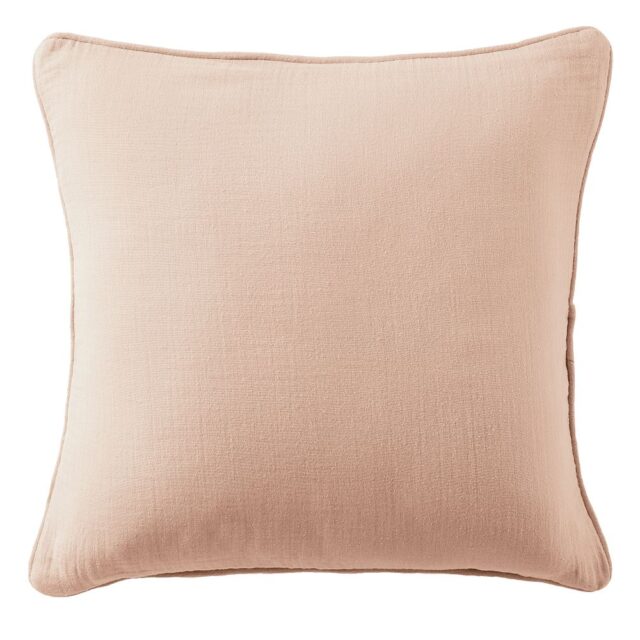 Coussin carré déhoussable Gaze de Coton Terra Guimauve 45 x 45 cm