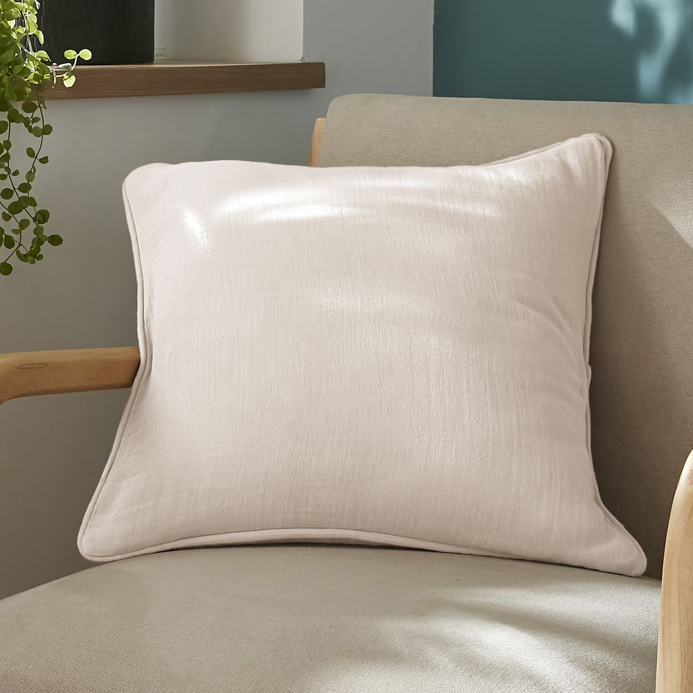 Coussin carré déhoussable Gaze de Coton Terra Naturel 45 x 45 cm — vue 2