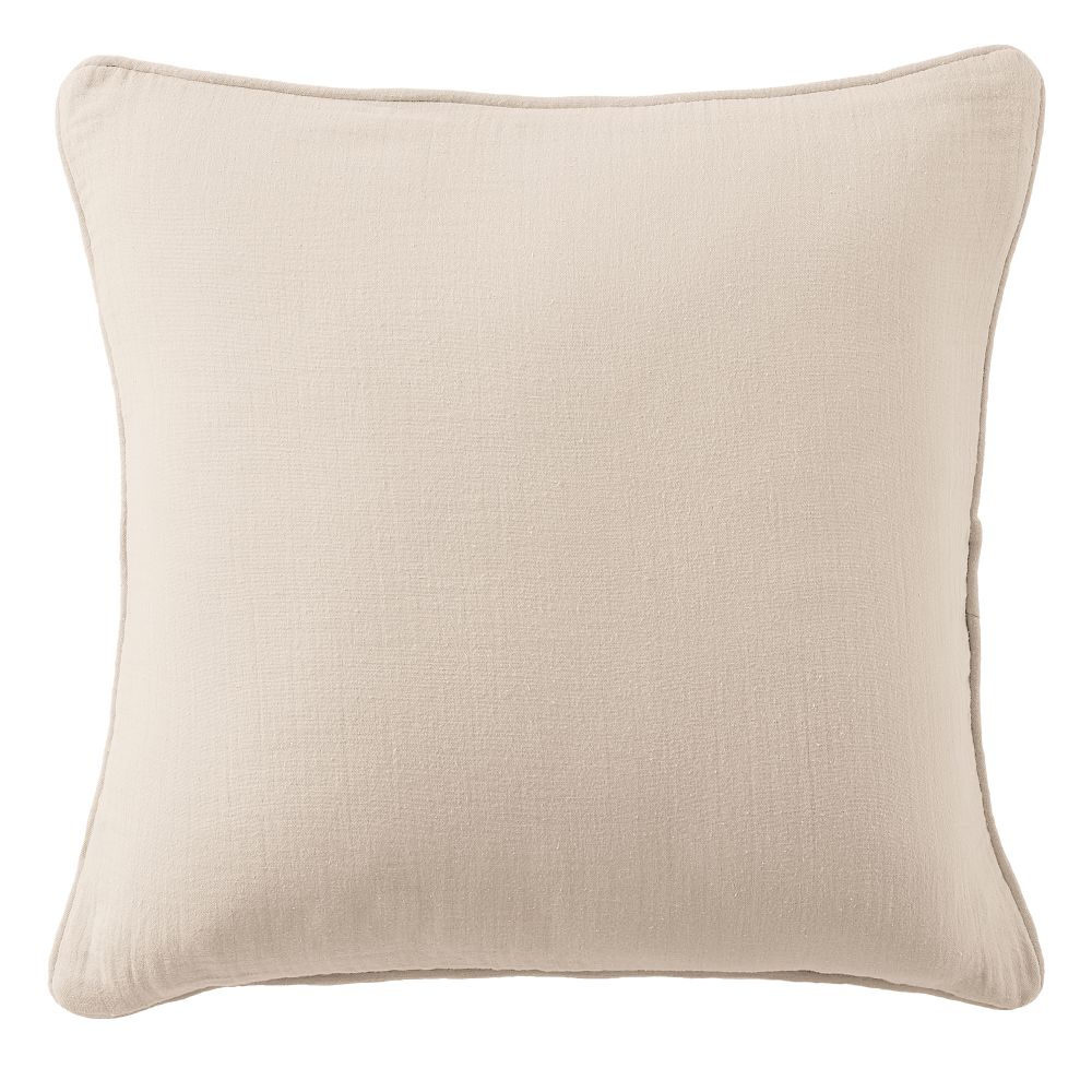 Coussin carré déhoussable Gaze de Coton Terra Naturel 45 x 45 cm