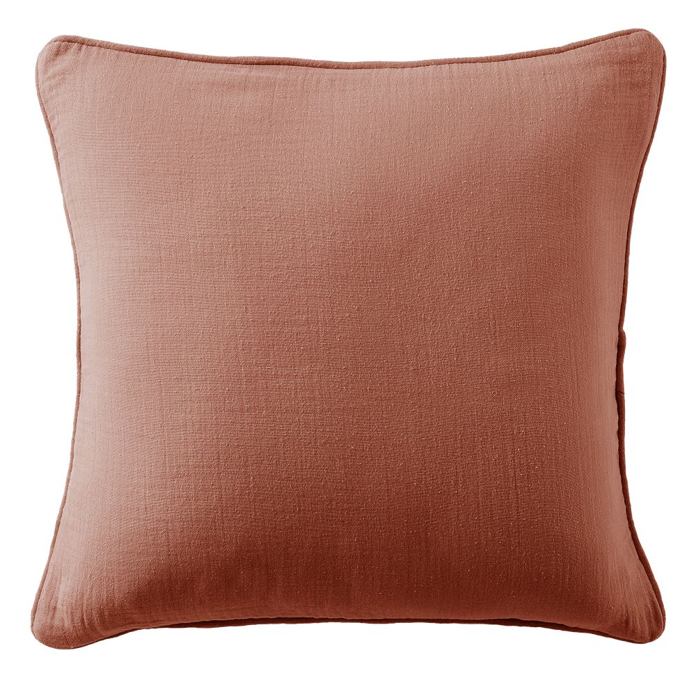 Coussin carré déhoussable Gaze de Coton Terra Terracotta 45 x 45 cm