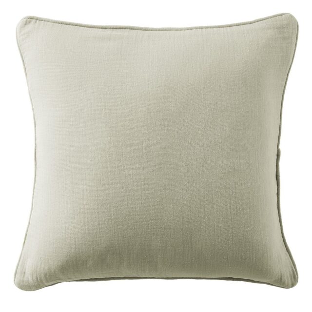 Coussin carré déhoussable Gaze de Coton Terra Vert d'eau 45 x 45 cm