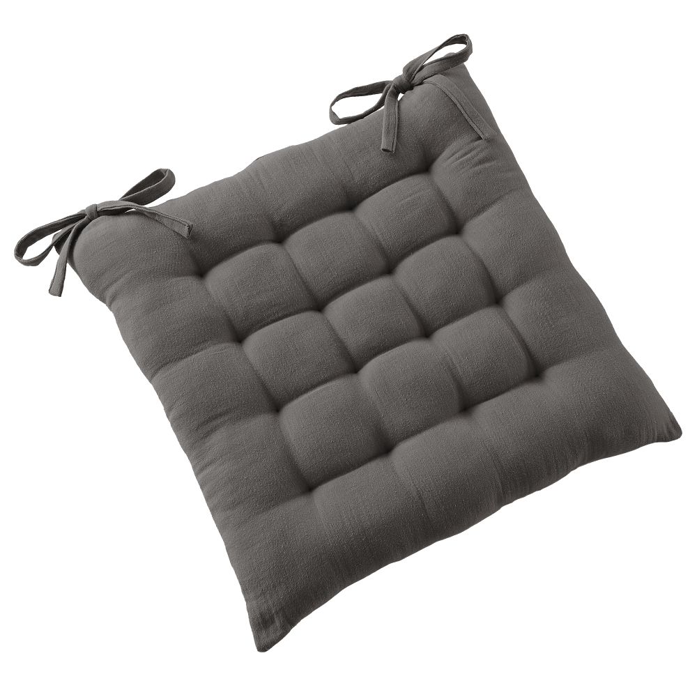 Coussin de chaise Gaze de Coton Terra Granit 40 x 40 cm