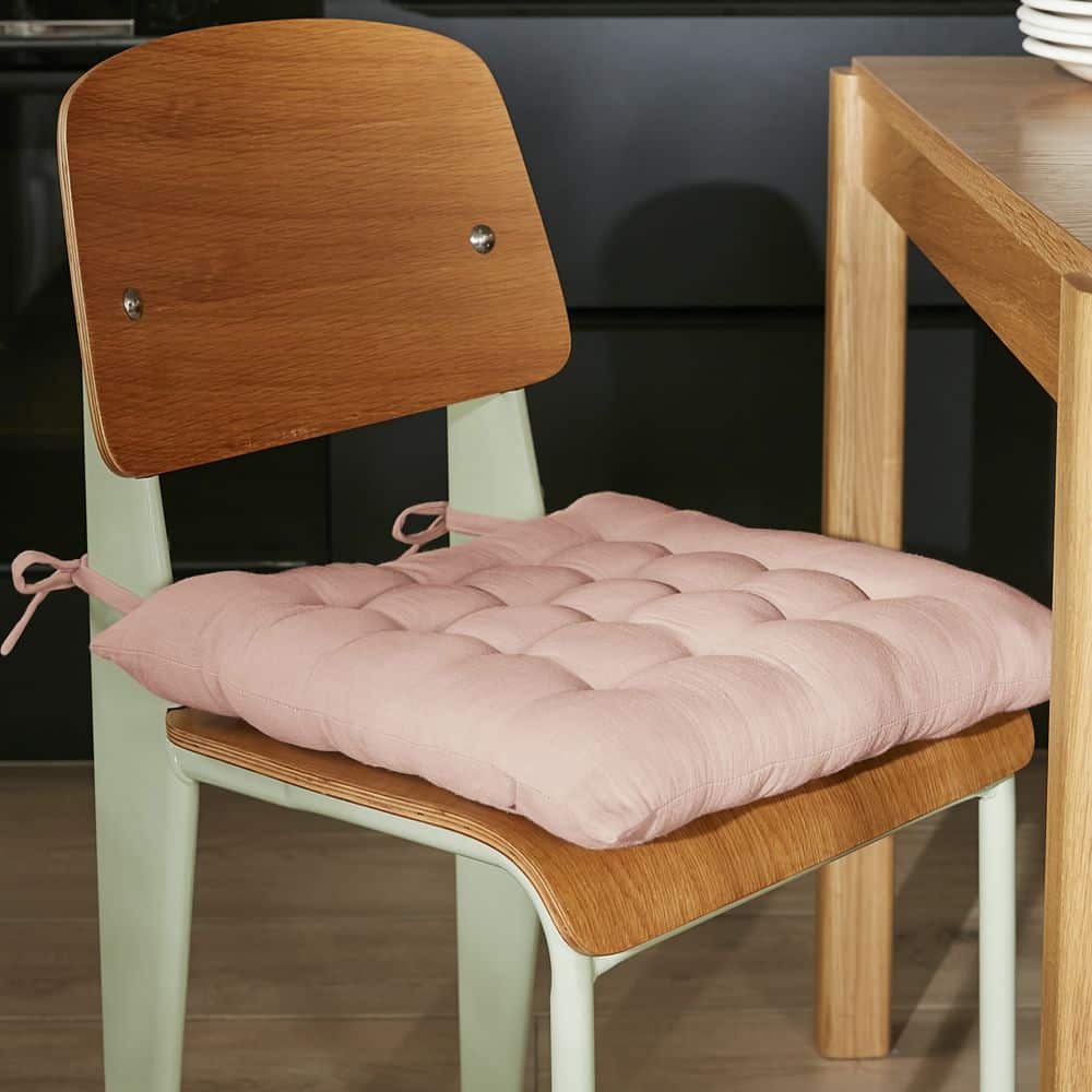 Coussin de chaise Gaze de Coton Terra Guimauve 40 x 40 cm — vue 2