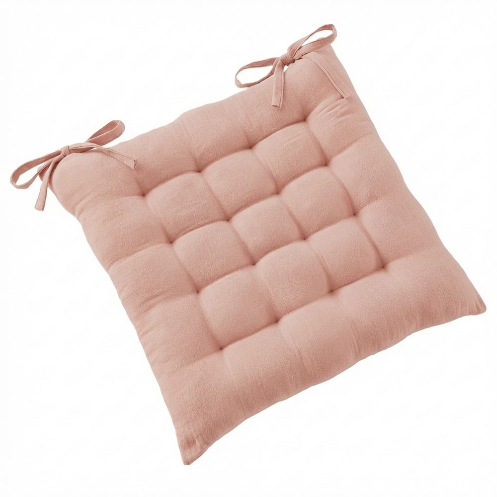 Coussin de chaise Gaze de Coton Terra Guimauve 40 x 40 cm