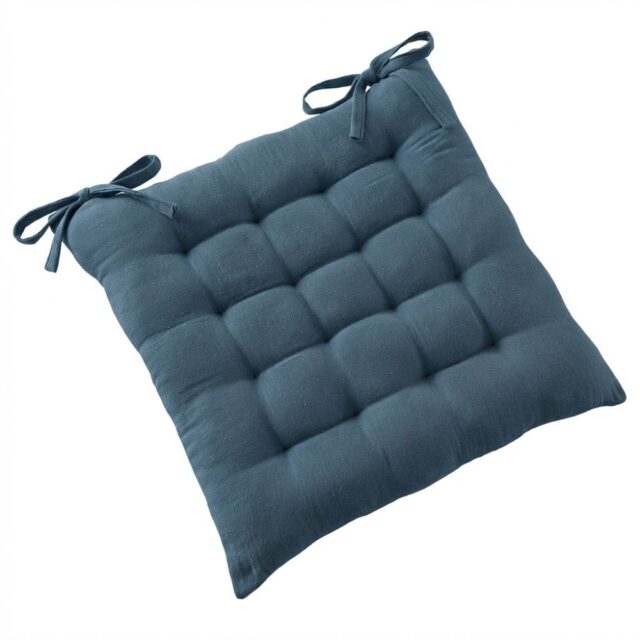 Coussin de chaise extérieur Coton Dahlia Bleu Jean 38 x 38 cm
