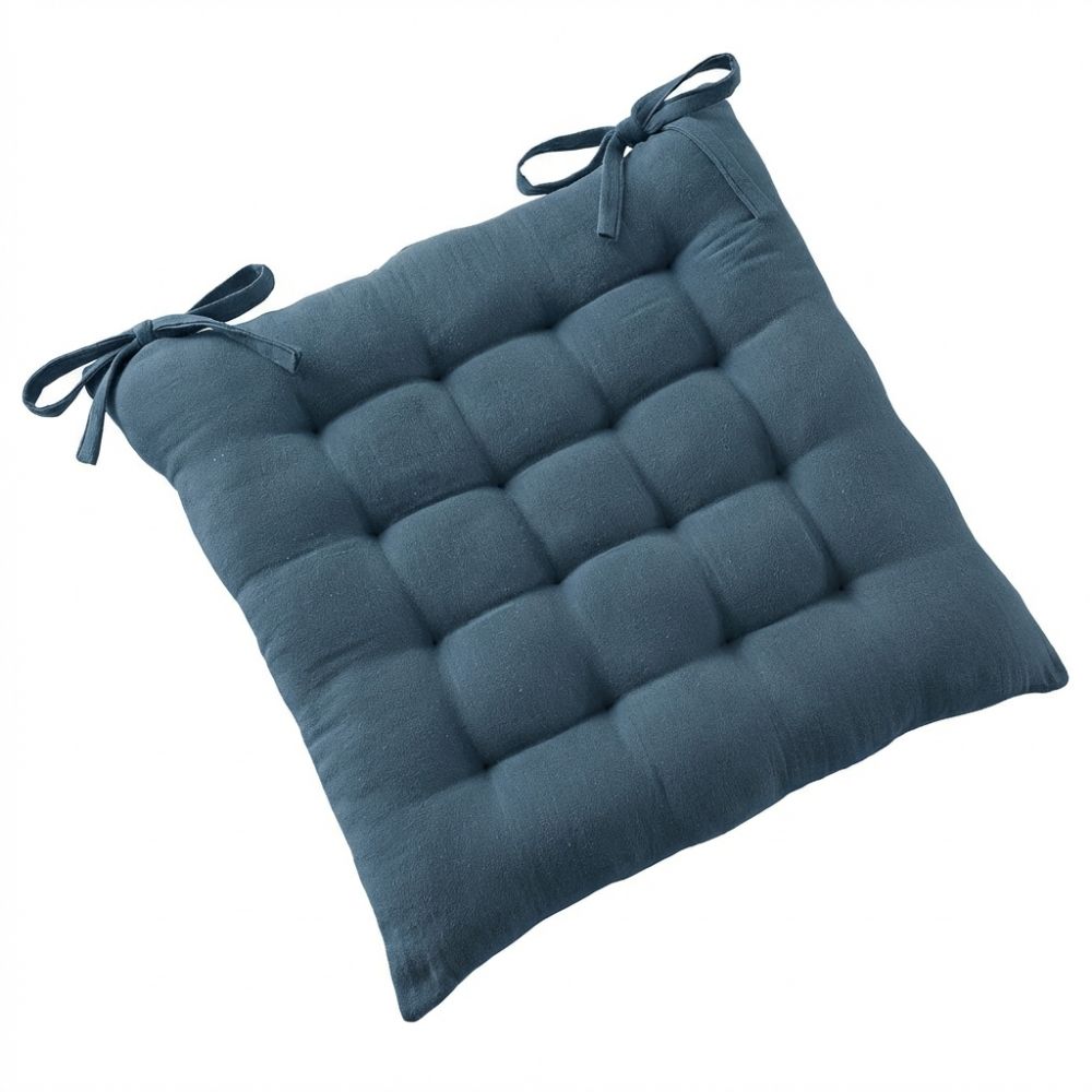 Coussin de chaise extérieur Coton Dahlia Bleu Jean 38 x 38 cm