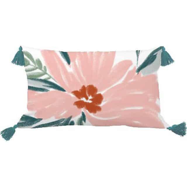 Coussin déco Coton Marisol Rose 30 x 50 cm