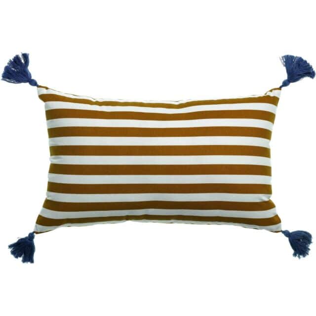 Coussin déco Coton Saphir Blanc 30 x 50 cm