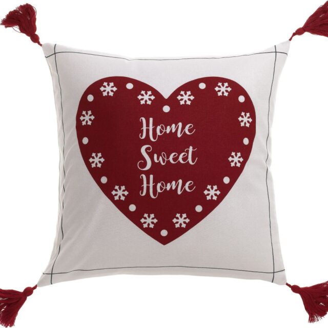 Coussin déco Coton Sweet Home Blanc 30 x 50 cm