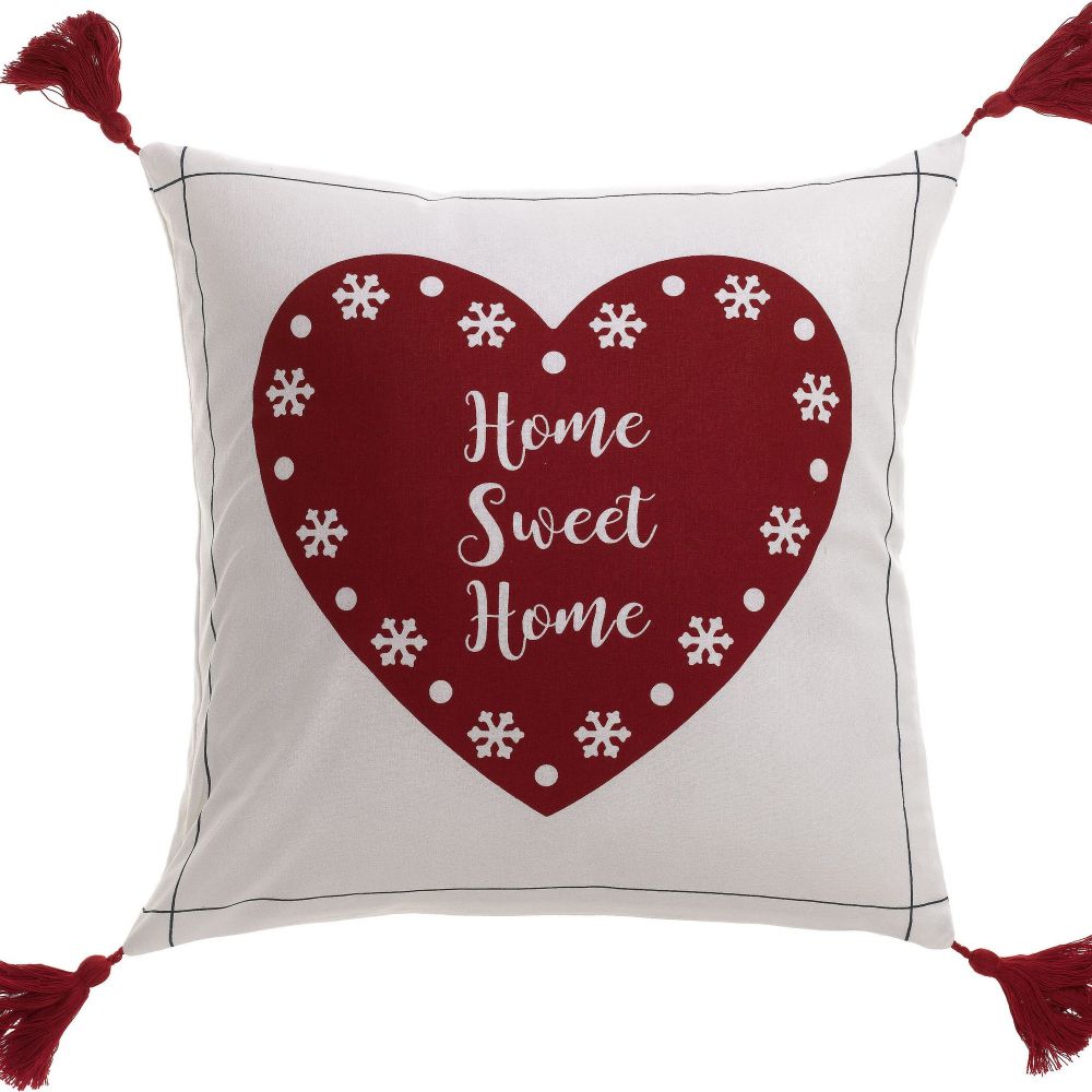 Coussin déco Coton Sweet Home Blanc 30 x 50 cm