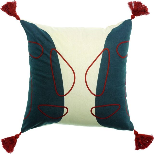 Coussin déco Coton Kaïma Blanc 40 x 40 cm